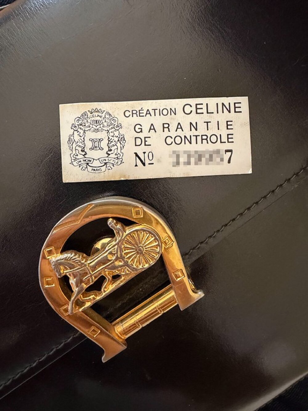Vintage Celine Black Horse Carriage Shoulder Bag - Picture 9 of 10